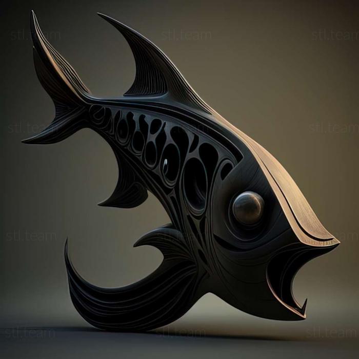 3D модель Черная рыба-нож (STL)